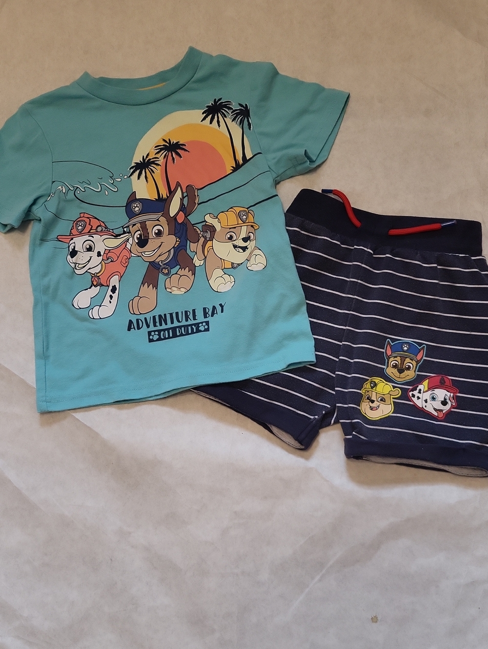 Paw Patrol tee shirt and shorts set